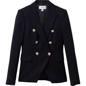 REISS TALLY Tailored Fit Textured Double Breasted Blazer